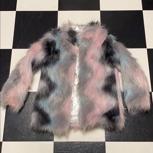 Multicolored Faux Fur Jacket 💓